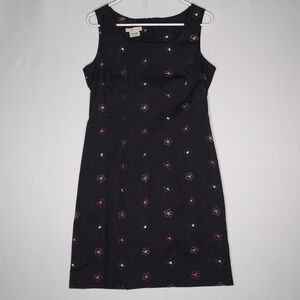 Laura Ashley Dress 10 Vtg 90s Embroidered Floral Sleeveless Wiggle Sheath Y2K